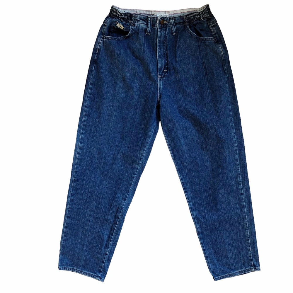 VTG Lee Mom Jeans High Rise Side Elastic At Waist 10 Petite